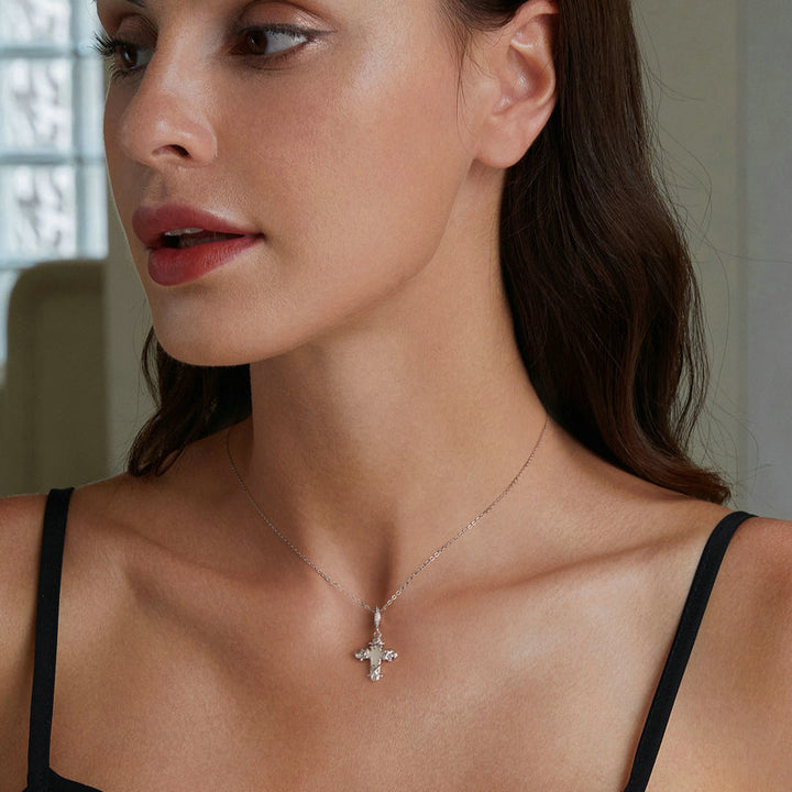 Glow-in-the-Dark Cross Luminous Charm Pendant in 925 Sterling Silver - Aspect Jewellery