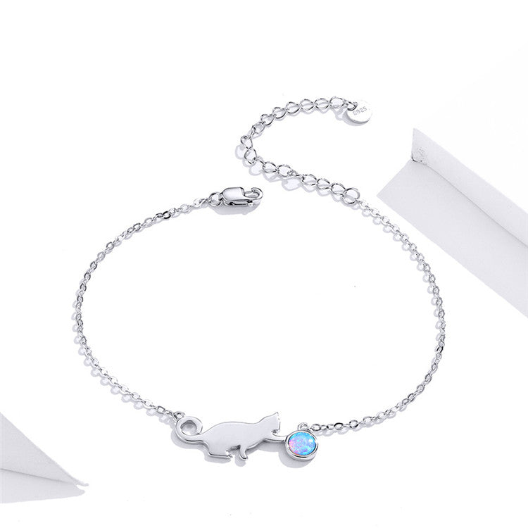 Playful Opal Cat Bracelet - Aspect Jewellery