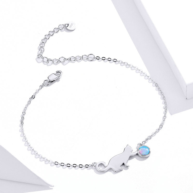 Playful Opal Cat Bracelet - Aspect Jewellery