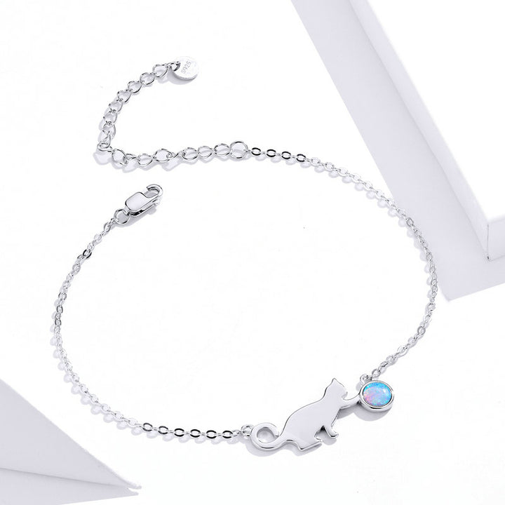 Playful Opal Cat Bracelet - Aspect Jewellery