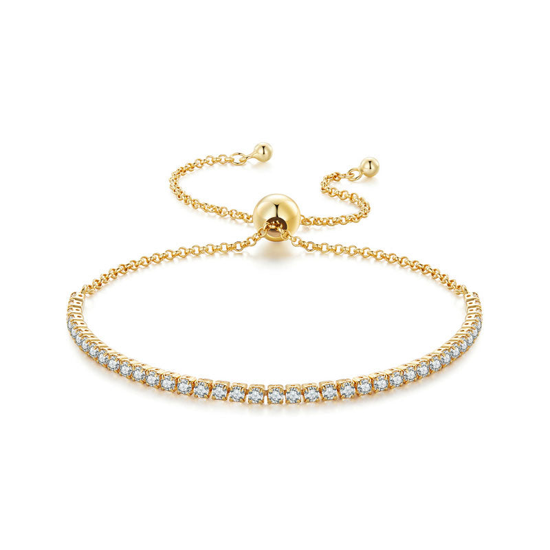 Gold Plated CZ Tennis Bracelet - Sterling Silver Jewellery - Aspect Jewellery#color_gold