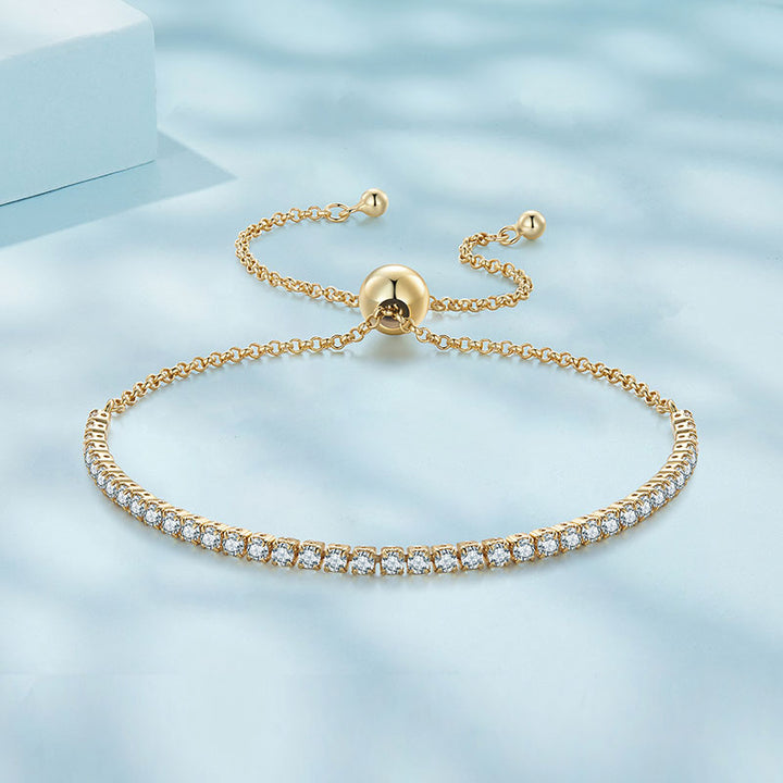 Gold Plated CZ Tennis Bracelet - Sterling Silver Jewellery - Aspect Jewellery#color_gold