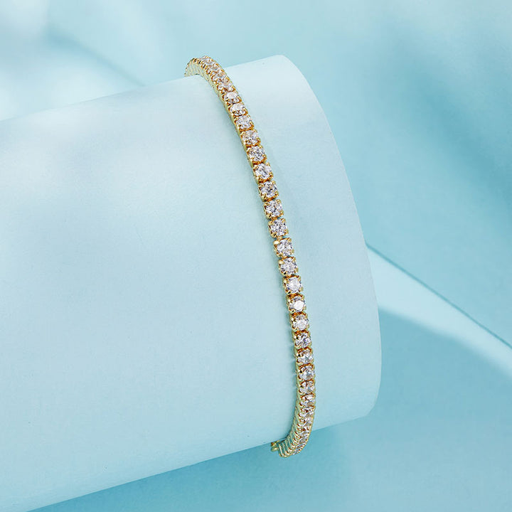 Gold Plated CZ Tennis Bracelet - Sterling Silver Jewellery - Aspect Jewellery#color_gold