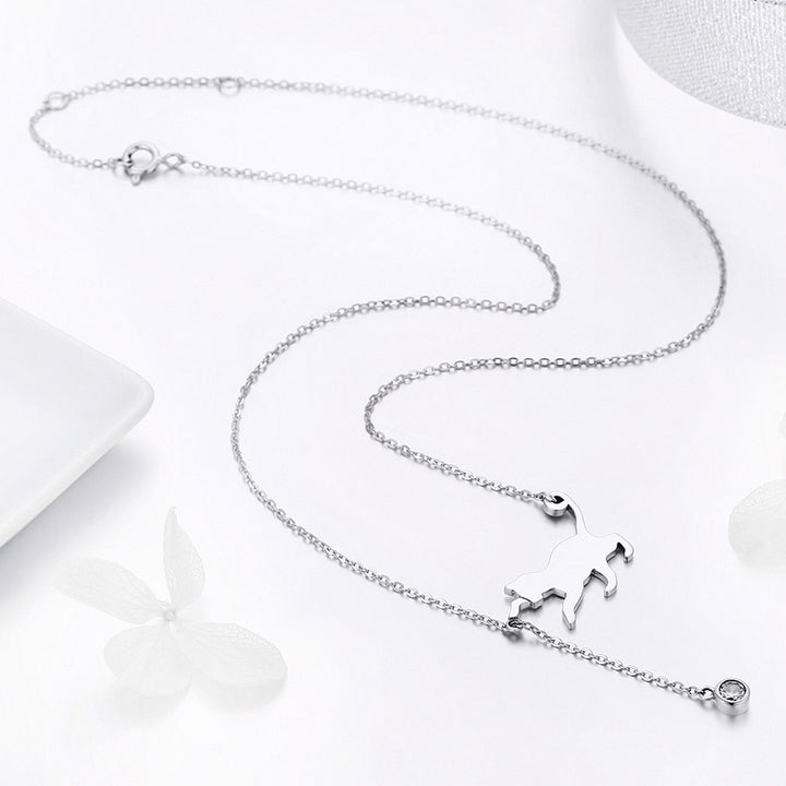 Playful Cat Necklace in 925 Sterling Silver - Aspect Jewellery