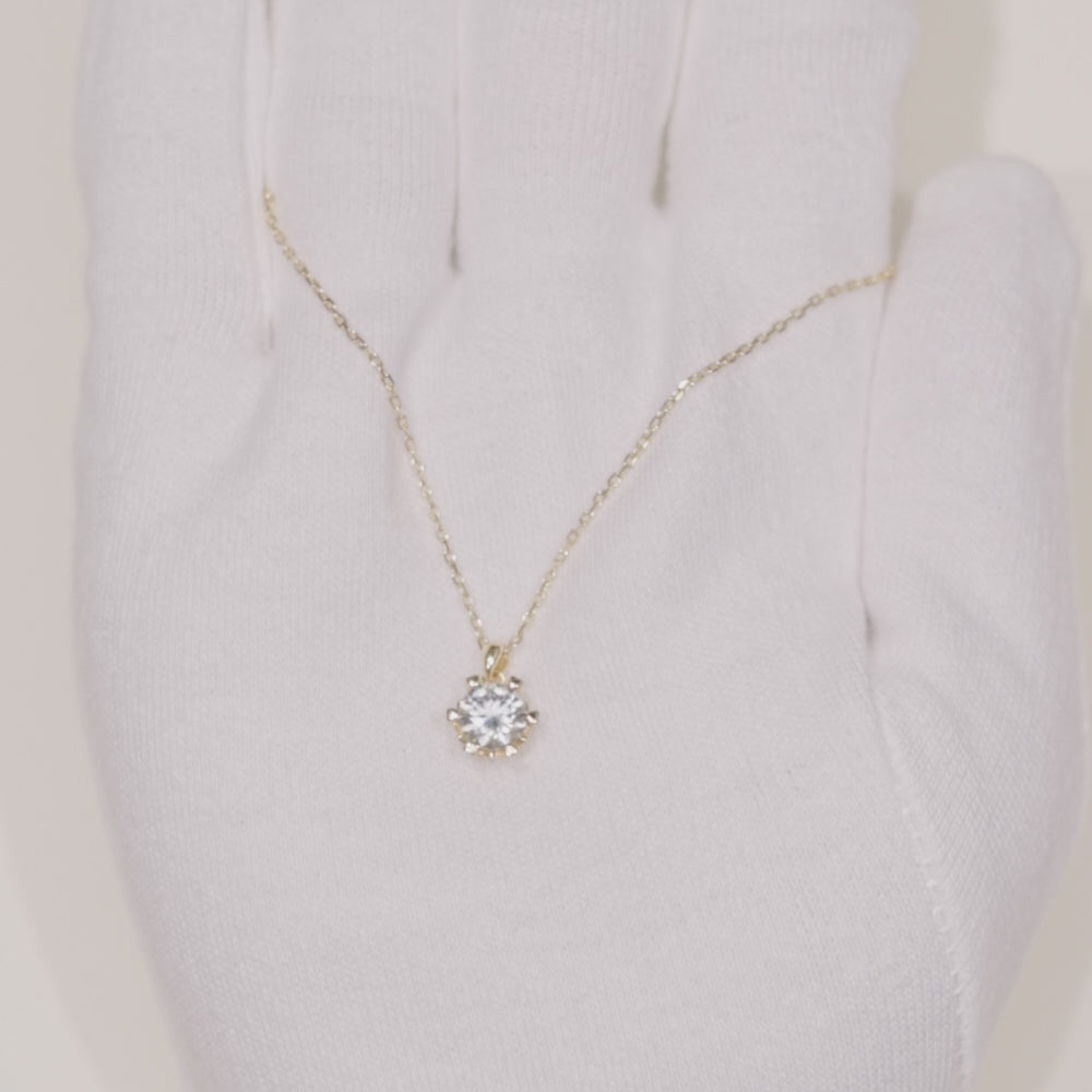 Diamond Moissanite Gold Necklace 1CT D Color VVS1 - Aspect Jewellery#color_gold