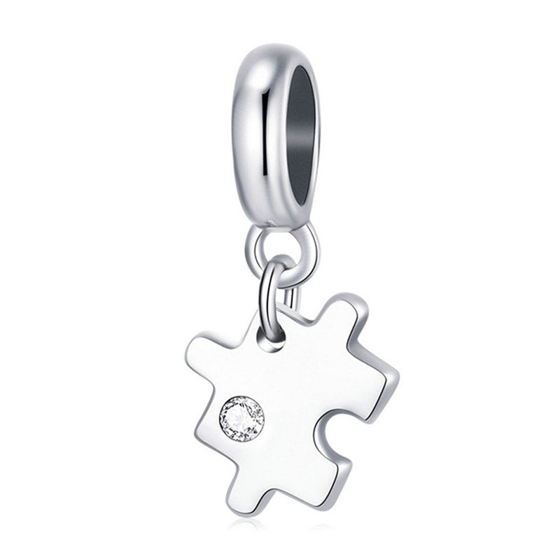 Puzzle Piece Charm Pendant in 925 Sterling Silver - Aspect Jewellery