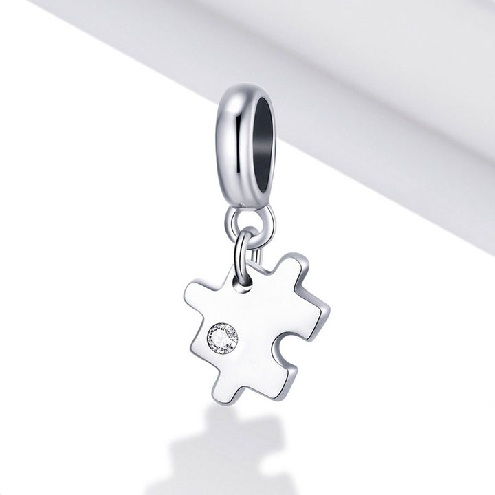 Puzzle Piece Charm Pendant in 925 Sterling Silver - Aspect Jewellery