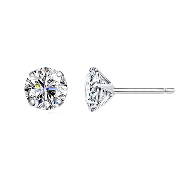 Sterling Silver Cubic Zirconia Stud Earrings - Aspect Jewellery