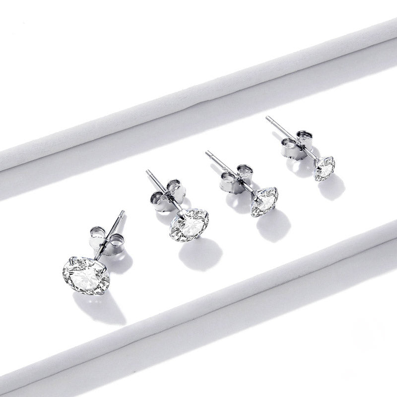 Sterling Silver Cubic Zirconia Stud Earrings - Aspect Jewellery