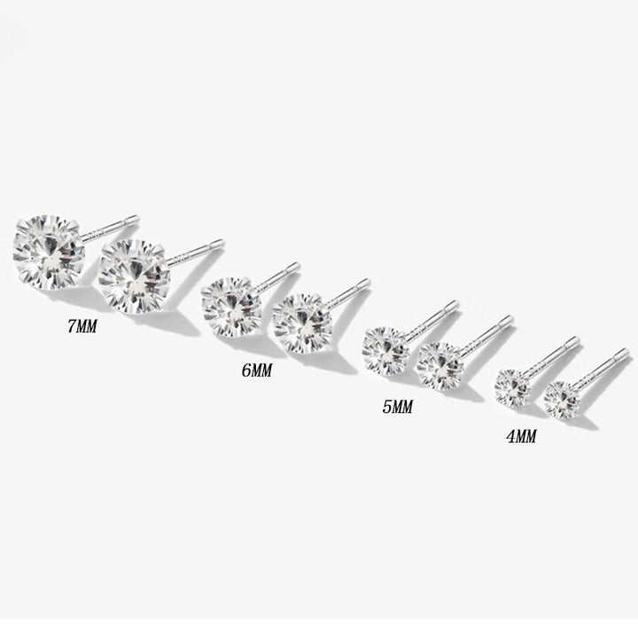 Sterling Silver Cubic Zirconia Stud Earrings - Aspect Jewellery